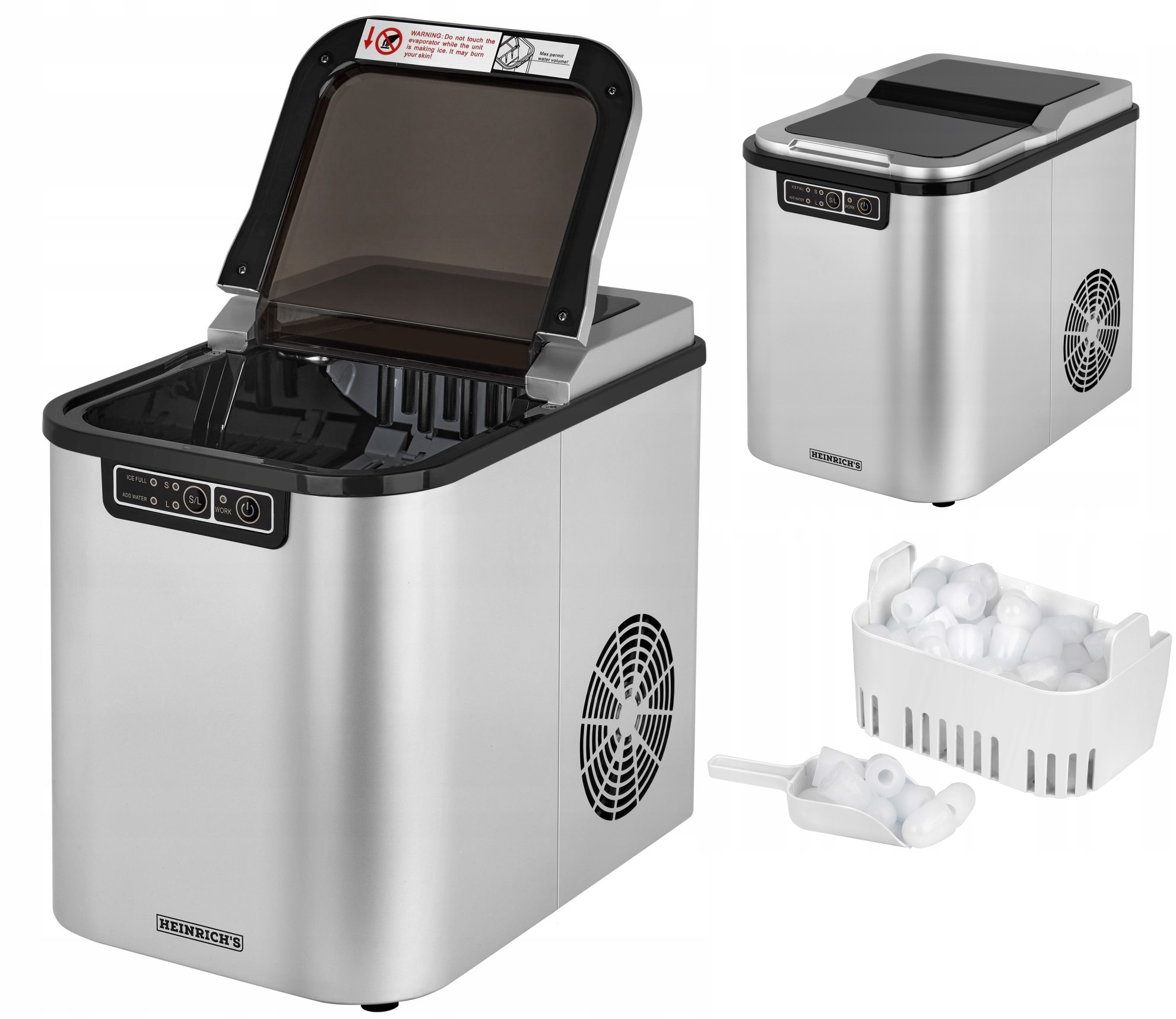 HEINRICH'S HEM 8843 výrobník ľadových kociek strieborný/sivý 150 W